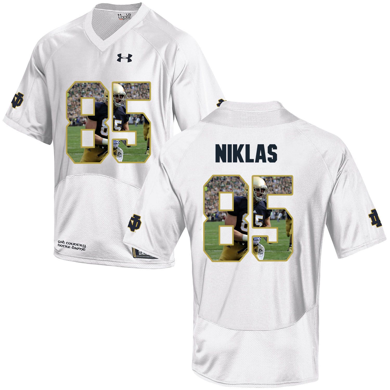 Men Norte Dame Fighting Irish #85 Niklas White Fashion Edition Customized NCAA Jerseys->customized ncaa jersey->Custom Jersey